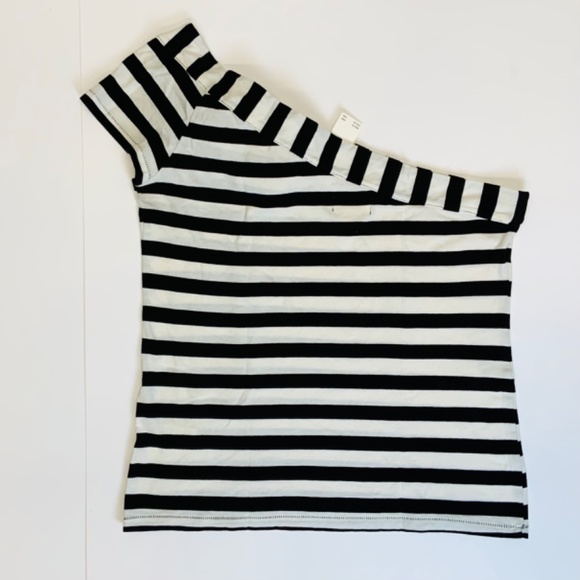 NWT Anthropologie Maeve Striped One-Shoulder Bow Top - Picture 11 of 16